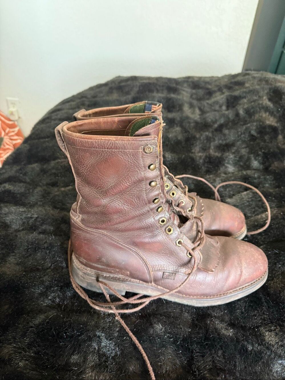 Justin Boots Men's 11.5 D Leather Conductor 8" Steel Toe 0764 USA Made Workwear